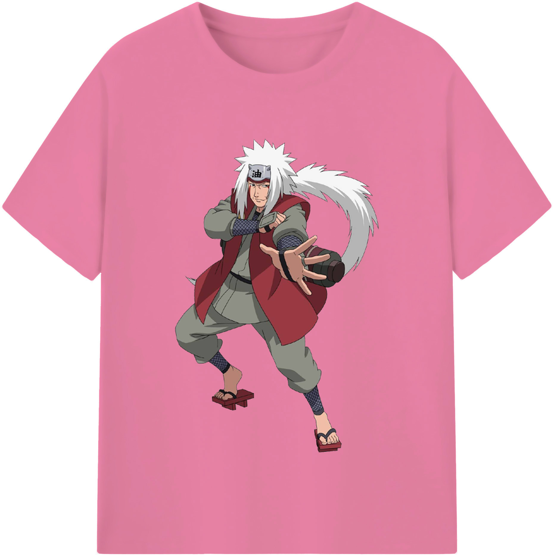（画像用） NARUTO -ナルト- 自来也（じらいや） Jiraiya 綿100％半袖Tシャツ（フロントプリント）
